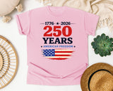 1776 2026 250 Years American Freedom graphic tee in Blossom