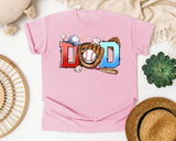 Baseball Dad Glove And Bat graphic tee in Blossom