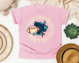 Loud And Proud Football Mom Circle graphic tee in Blossom