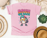 Bruh We Back Baseball Dab graphic tee in Blossom