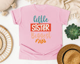 Little Sister Biggest Fan graphic tee in Blossom