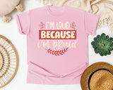 Im Loud Because Im Proud graphic tee in Blossom