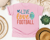 Live Love Football Hearts graphic tee in Blossom