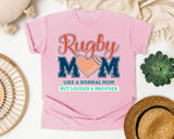 Rugby Mom Like A Normal Mom But Louder And Prouder graphic tee in Blossom