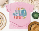 Eat Sleep Football Repeat Retro graphic tee in Blossom