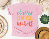 Classy Until Kickoff Gold graphic tee in Blossom
