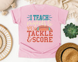 I Teach My Kids To Tackle And Score graphic tee in Blossom