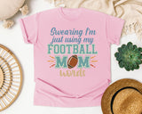 Swearing Im Just Using My Football Mom Words graphic tee in Blossom