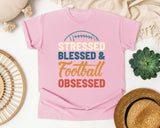 Stressed Blessed And Football Obsessed Bold graphic tee in Blossom