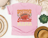 Somebodys Loud Mouth Football Mama graphic tee in Blossom