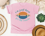 Im Just Here For The Snacks Football graphic tee in Blossom