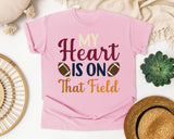 My Heart Is On That Field graphic tee in Blossom