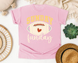 Sunday Funday Football Heart graphic tee in Blossom