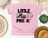 Little Miss Pre-K Paintbrush graphic tee in Blossom
