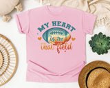 My Heart Is On That Field Retro graphic tee in Blossom