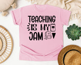 Teaching Is My Jam Backpack graphic tee in Blossom