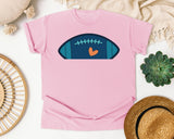 Football Navy Heart graphic tee in Blossom