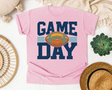 Game Day Navy Stripes graphic tee in Blossom