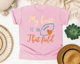 My Heart Is On That Field Script graphic tee in Blossom