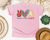 Peace Love Football Leopard graphic tee in Blossom