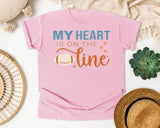 My Heart Is On The Line graphic tee in Blossom