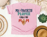 My Favorite Player Calls Me Mom Navy graphic tee in Blossom