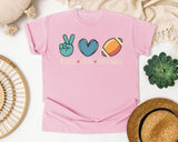 Peace Love Football graphic tee in Blossom