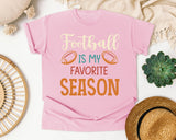 Football Is My Favorite Season Orange graphic tee in Blossom