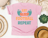 Eat Sleep Football Repeat Teal graphic tee in Blossom