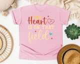 My Heart Is On That Field Gold graphic tee in Blossom