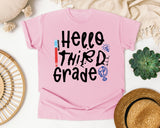 Hello Third Grade Globe graphic tee in Blossom