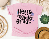 Hello Ninth Grade Globe graphic tee in Blossom