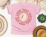 Livin That Football Mom Life Circle graphic tee in Blossom