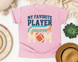 My Favorite Player Calls Me Mom Vintage graphic tee in Blossom