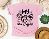 My Students Are The Reason Clock graphic tee in Blossom
