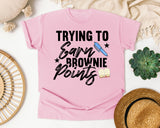 Trying To Earn Brownie Points graphic tee in Blossom