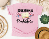 Educational Rockstar Book graphic tee in Blossom