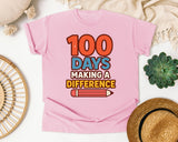 100 Days Making A Difference graphic tee in Blossom