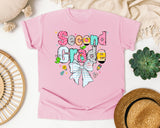Second Grade Paper Bow graphic tee in Blossom