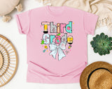 Third Grade Paper Bow graphic tee in Blossom