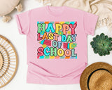 Happy Last Day Of School Bright graphic tee in Blossom