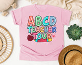 ABCD Teacher Tour Marquee graphic tee in Blossom