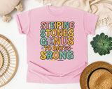 Stepping Stones To 100 Days Strong graphic tee in Blossom