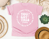 You Got This Test Day White graphic tee in Blossom