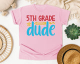 5th Grade Dude Bright graphic tee in Blossom
