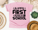 Happy First Day Of School White graphic tee in Blossom