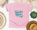 Teacher Mode Off Stripes graphic tee in Blossom