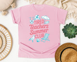 Tired Teachers Summer Club graphic tee in Blossom