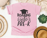 Roaring Into Pre-K Grey graphic tee in Blossom