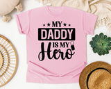 My Daddy Is My Hero White 2 graphic tee in Blossom